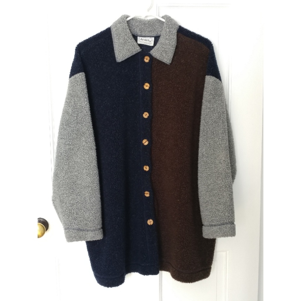 Fuzzy Plush Fleece Sweater Jacket Plus 2X